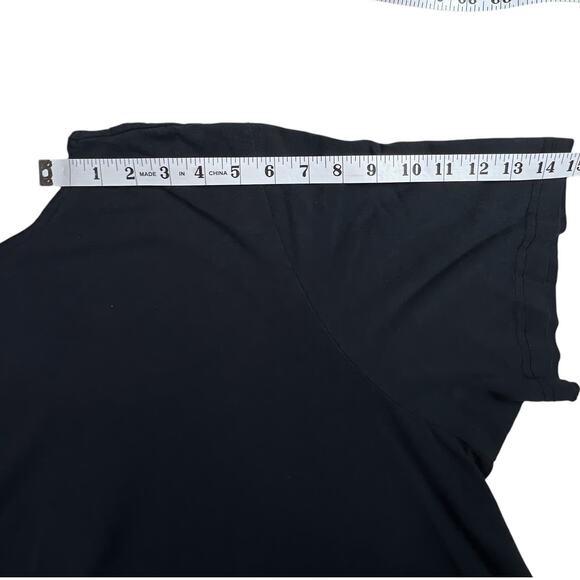 YS Sport by YoungStuff Short Sleeve Nightie Night Dress Black with Red Rose - Picture 9 of 11